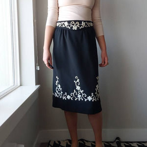 Vintage Ornate Baroque A-Line Embellished Skirt